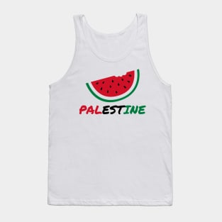 Palestine Watermelon - Hand Write Palestine Flag Color Tank Top